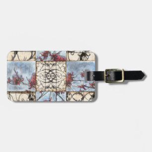Panelled Abstract Scrollwork Painting Luggage Tag