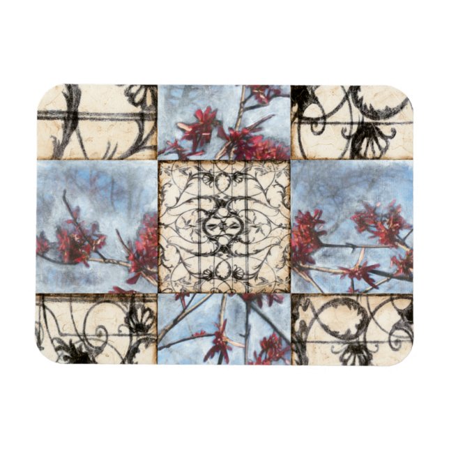 Panelled Abstract Scrollwork Painting Magnet (Horizontal)