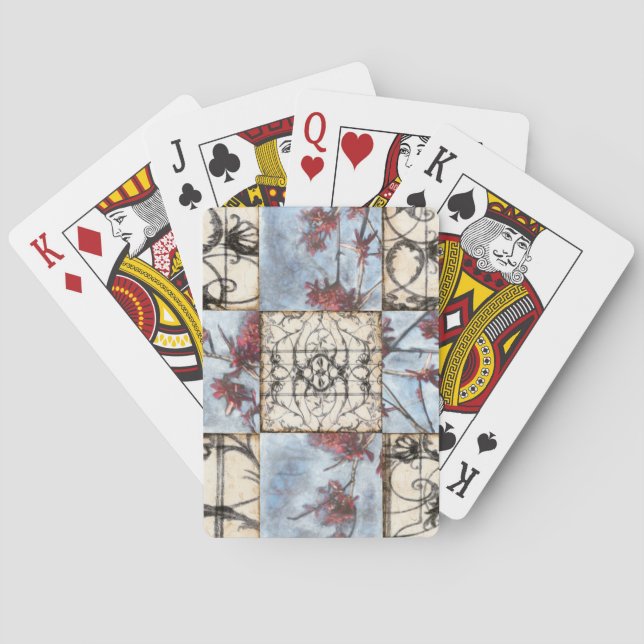 Panelled Abstract Scrollwork Painting Playing Cards (Back)
