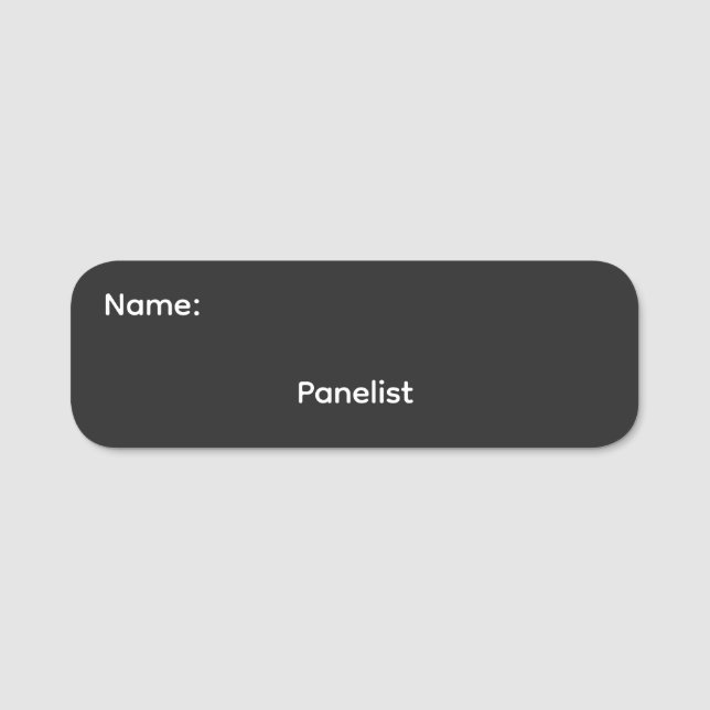 Panellist Name Magnetic Tag (Front)