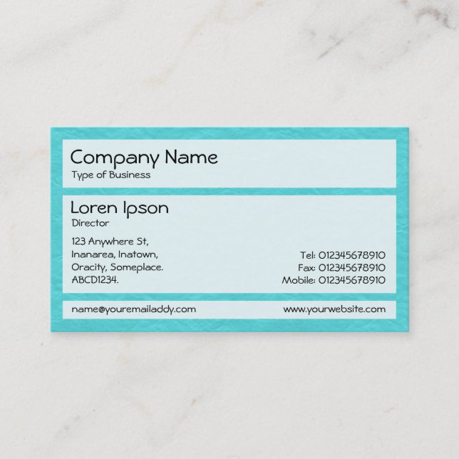 Panels 02 - Creased Paper Cyan Business Card (Front)