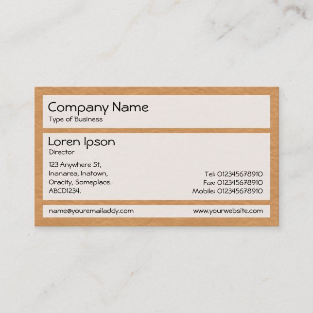 Panels - 02 Creased Paper Yellow Orange Business Card (Front)