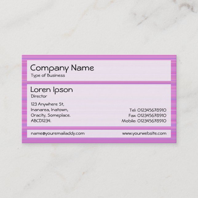 Panels 02 - Pink Combed Business Card (Front)