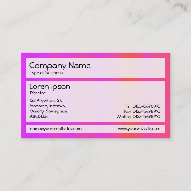 Panels 02 - Pink Haze Business Card (Front)