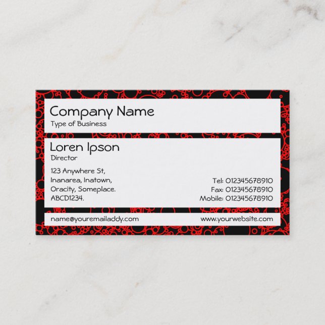 Panels - Bubbles in Red Business Card (Front)