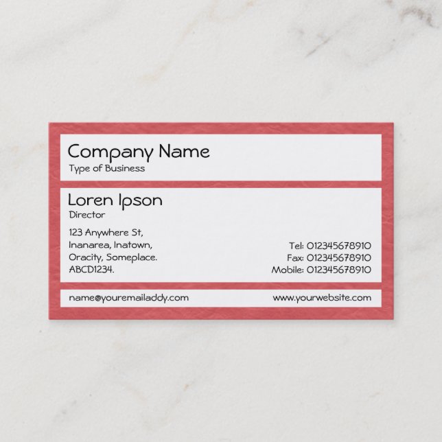Panels - Creased Paper Red Business Card (Front)