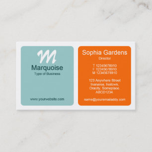 Panels - Light Blue Green and Orange Business Card