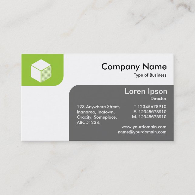 Panels - Martian Green and Grey Business Card (Front)