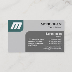 Panels MonoGram - Moss Green and Grey Business Card
