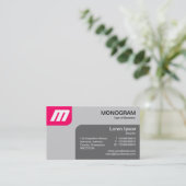 Panels MonoGram - Neon Red and Grey Business Card (Standing Front)