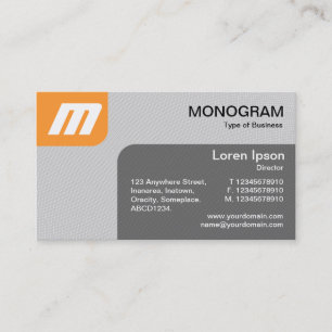 Panels MonoGram v2 - Lt Orange and Grey Business Card