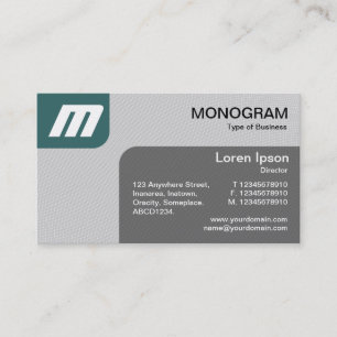 Panels MonoGram v2 - Moss Green and Grey Business Card