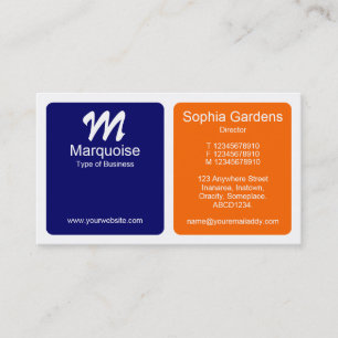 Panels - Orange, Dark Blue and White Business Card