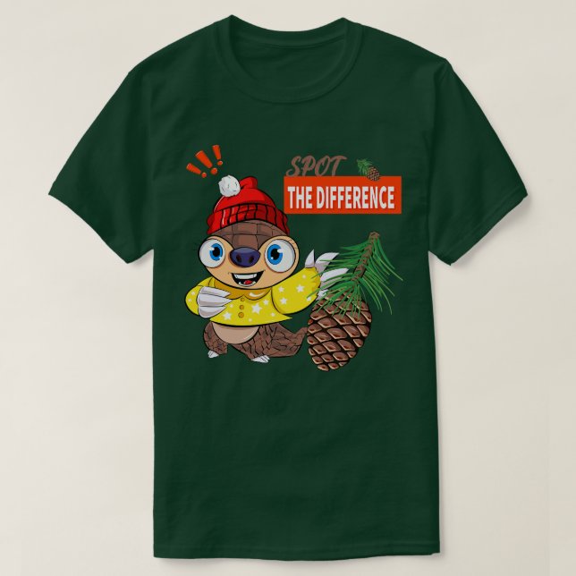 Pangolin And Pinecone T-Shirt (Design Front)
