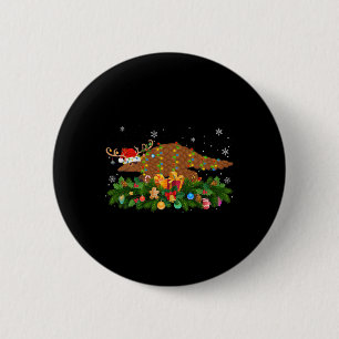 Pangolin Animal Lover Reindeer Santa Hat Pangolin  6 Cm Round Badge