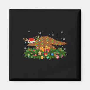 Pangolin Animal Lover Reindeer Santa Hat Pangolin  Magnet