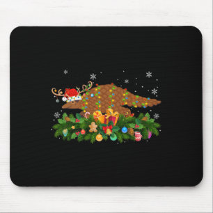 Pangolin Animal Lover Reindeer Santa Hat Pangolin  Mouse Pad