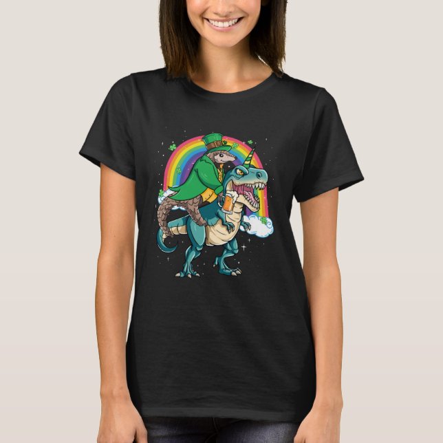 Pangolin Beer Dino Rex Horn Rainbow T-Shirt (Front)