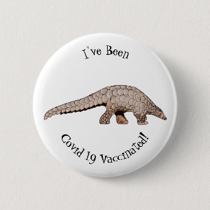 Pangolin cartoon illustration 6 cm round badge