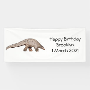 Pangolin cartoon illustration banner