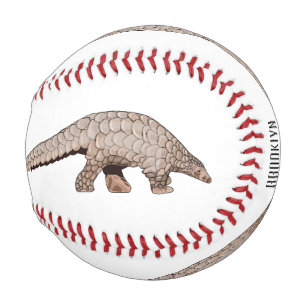 Pangolin cartoon illustration baseball