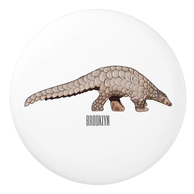 Pangolin cartoon illustration ceramic knob (Front)