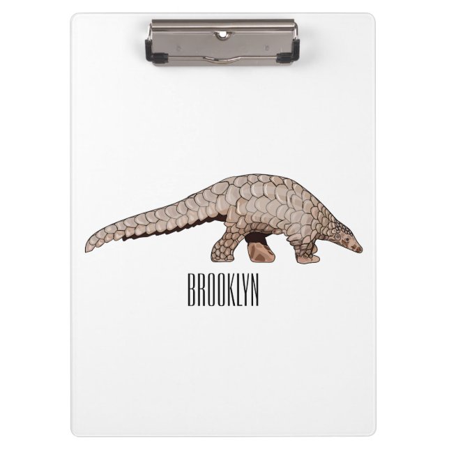 Pangolin cartoon illustration clipboard (Front)
