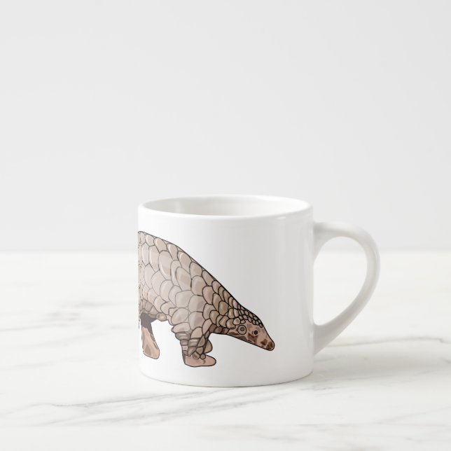 Pangolin cartoon illustration espresso cup (Right)