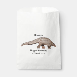 Pangolin cartoon illustration favour bag