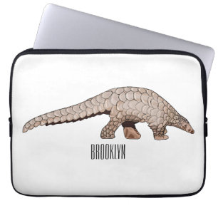 Pangolin cartoon illustration laptop sleeve