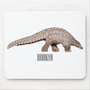 Pangolin cartoon illustration mouse pad