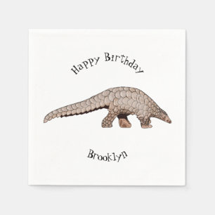 Pangolin cartoon illustration napkin