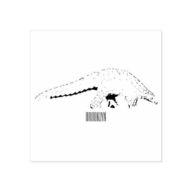 Pangolin cartoon illustration rubber stamp (Imprint)
