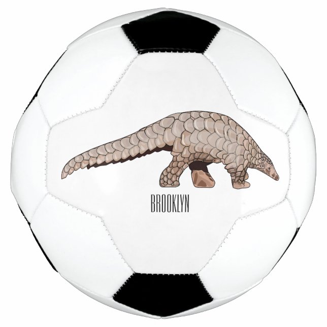 Pangolin cartoon illustration soccer ball (Front)