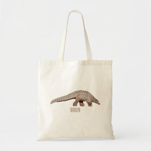 Pangolin cartoon illustration tote bag