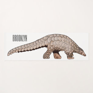 Pangolin cartoon illustration yoga mat