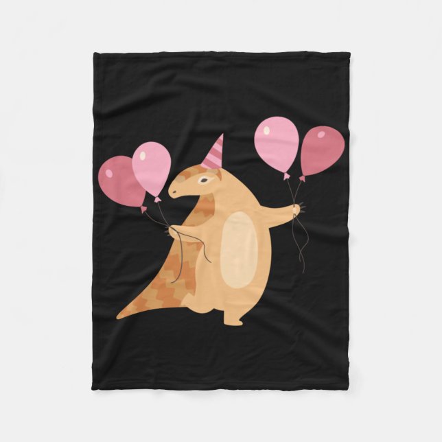 Pangolin Celebrating Sticker  Fleece Blanket (Front)