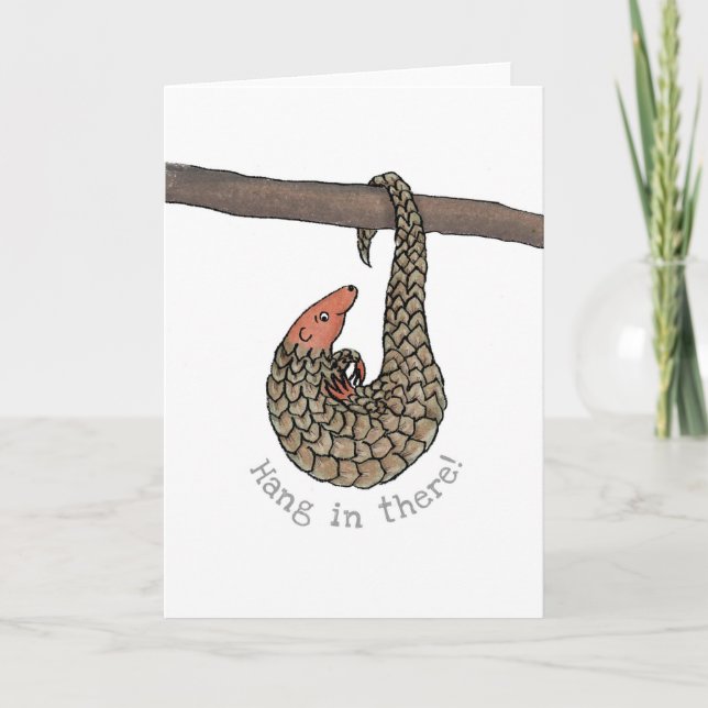 Pangolin 'hang in there' card (Front)