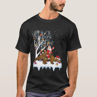 Pangolin Lover Xmas Gift Santa Riding Pangolin Chr T-Shirt