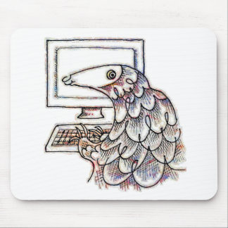 Pangolin on a computer mouse pad
