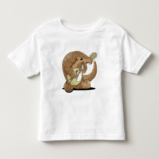 Pangolin playing a mandolin toddler T-Shirt (Front)