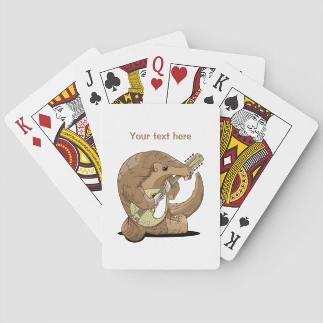 Pangolin playing an mandolin playing cards (Back)