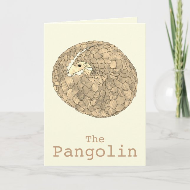 Pangolin Wildlife Endangered Species Animal Art Card (Front)