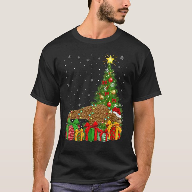 Pangolin   Xmas Holiday Santa Pangolin Christmas T T-Shirt (Front)