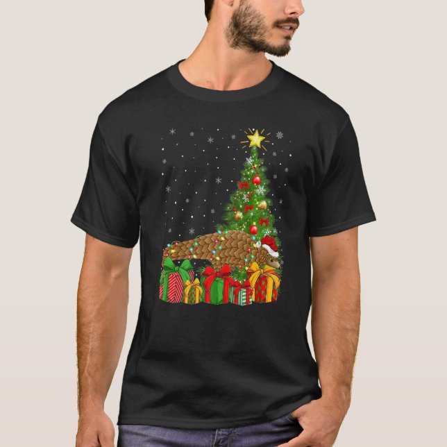 Pangolin  Xmas Holiday Santa Pangolin Christmas Tr T-Shirt (Front)