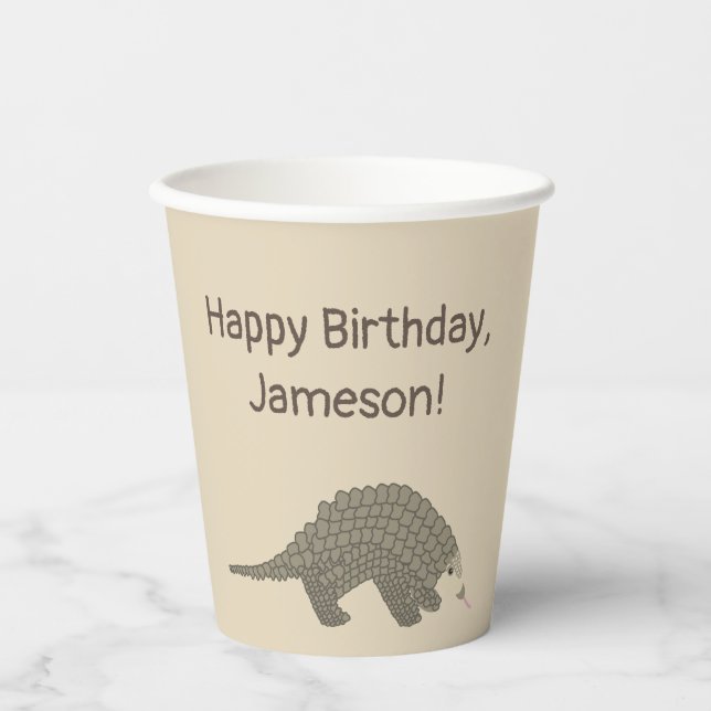Pangolins Birthday Party Paper Cups (Front)