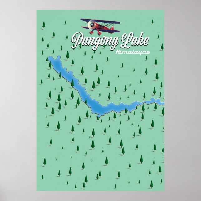 pangong lake Himalayas map Poster (Front)