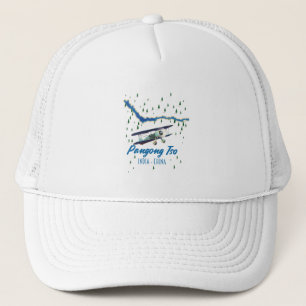 Pangong Tso India China map poster. Trucker Hat
