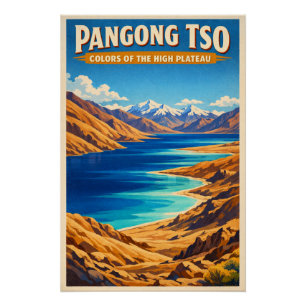 Pangong Tso Lake, Tibet Plateau, China Poster