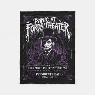 Panic At Fords Theatre Funny Emo Abraham Lincoln Fleece Blanket